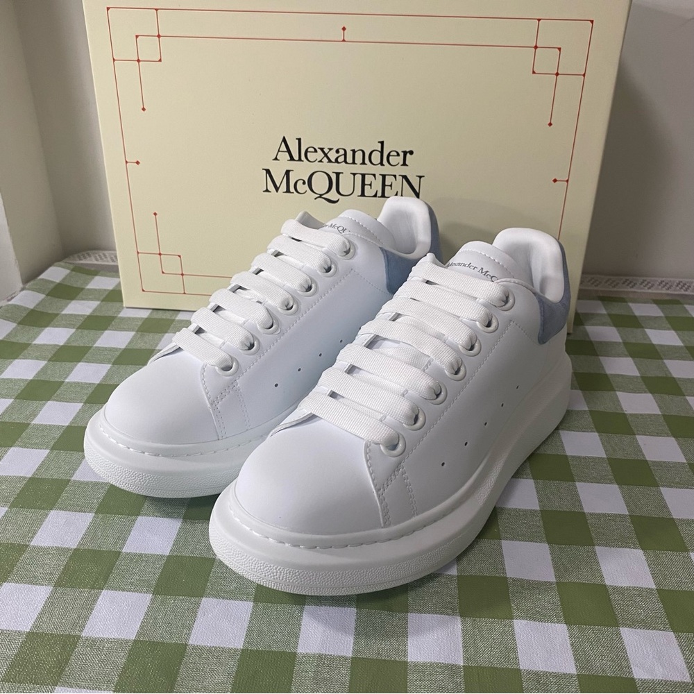 Alexander McQueen White and Light Gray Sneakers